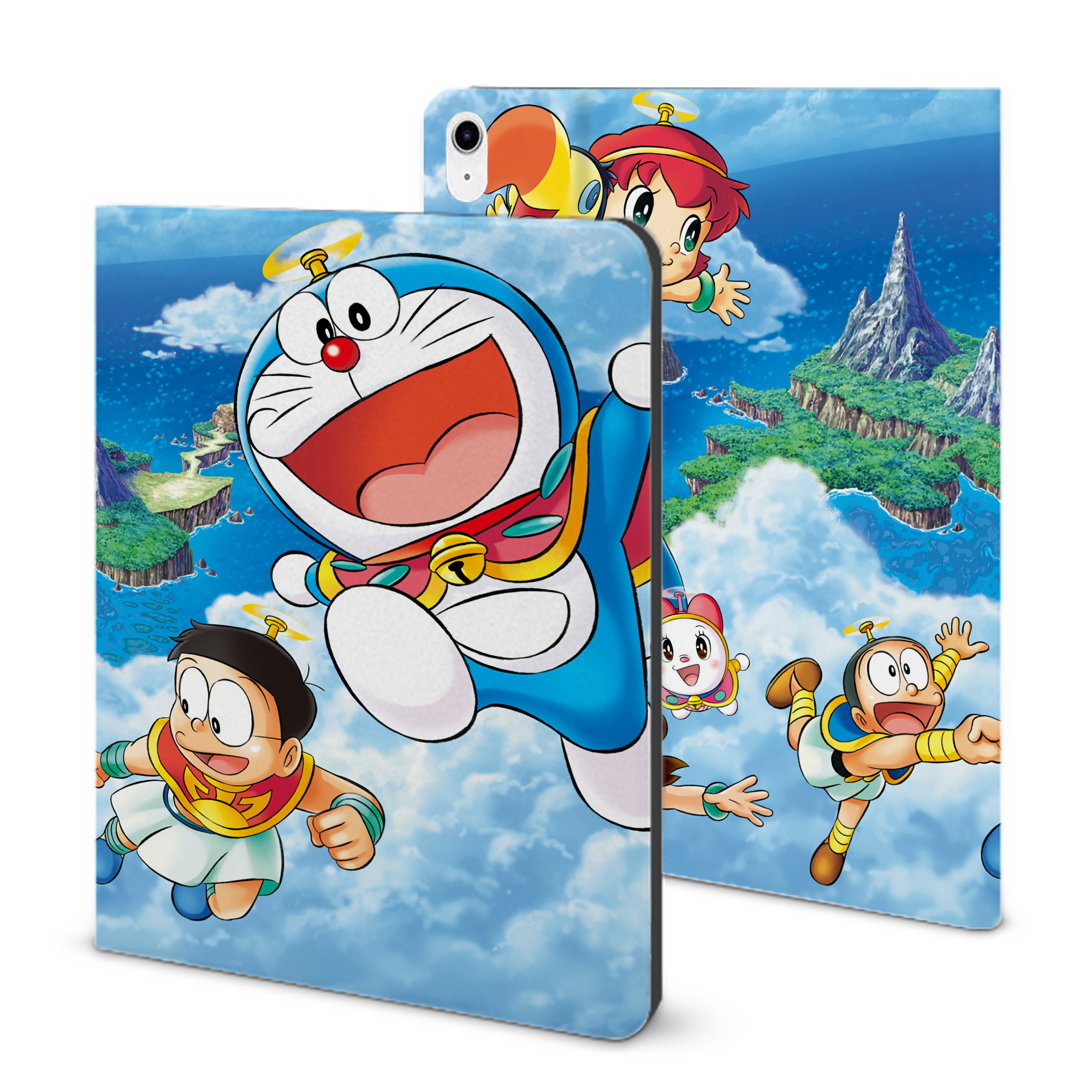 （画像用） ドラえもん Doraemon IPad ケース ブック型 PUレザー TPU 耐衝撃 軽量 薄型 ペン収納なし 全面保護 IPad 各モデル対応